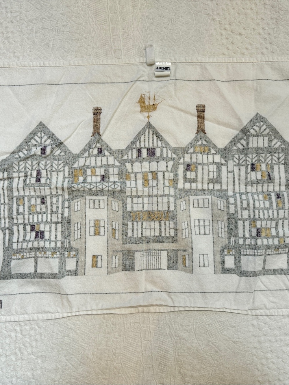 Liberty of London Tea Towel Black White - Picture 3 of 6